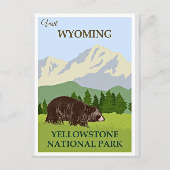 Besuch Wyoming, Yellowstone Nationalpark Postkarte (Vorderseite)