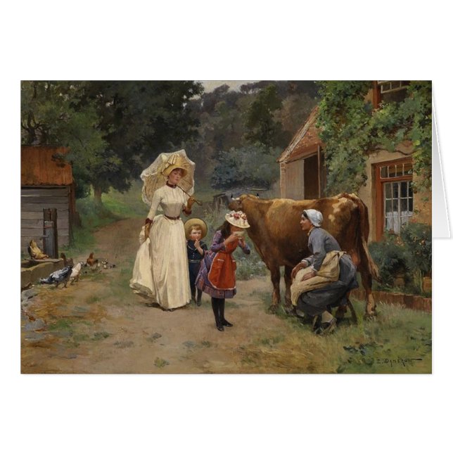 Besuch zur Bauernhof-Karte (Vorderseite (Horizontal))