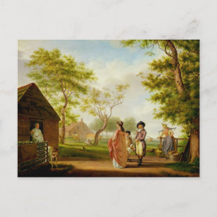 Besuch zur Land-Molkerei Postkarte