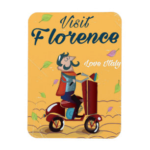 Besuche Florenz Italienischer Roller-Reiseplakat Magnet