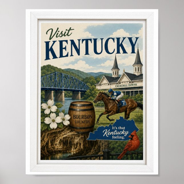 Besuche Kentucky Reise Vintage Poster (Vorne)