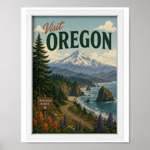 Besuche Oregon Reise Vintage Poster