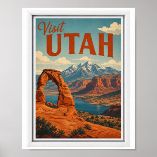 Besuche Utah Reise Vintage Poster