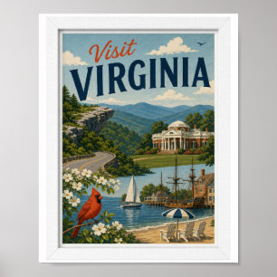 Besuche Virginia Travel Vintage Poster