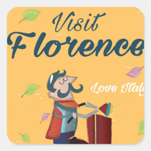 Besuchen Florenz Italienisches Reiseplaner Quadratischer Aufkleber