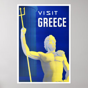 Besuchen Griechenland Vintage Reise Poster