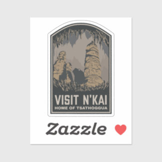 Besuchen N'kai Reiseplakat Lovecraft Tsathoggua Aufkleber