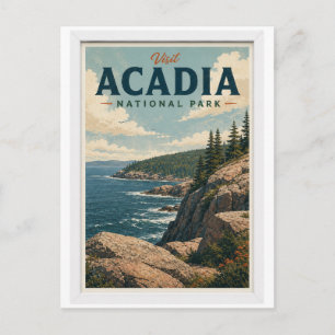 Besuchen Sie Acadia National Park Reise Vintage Postkarte