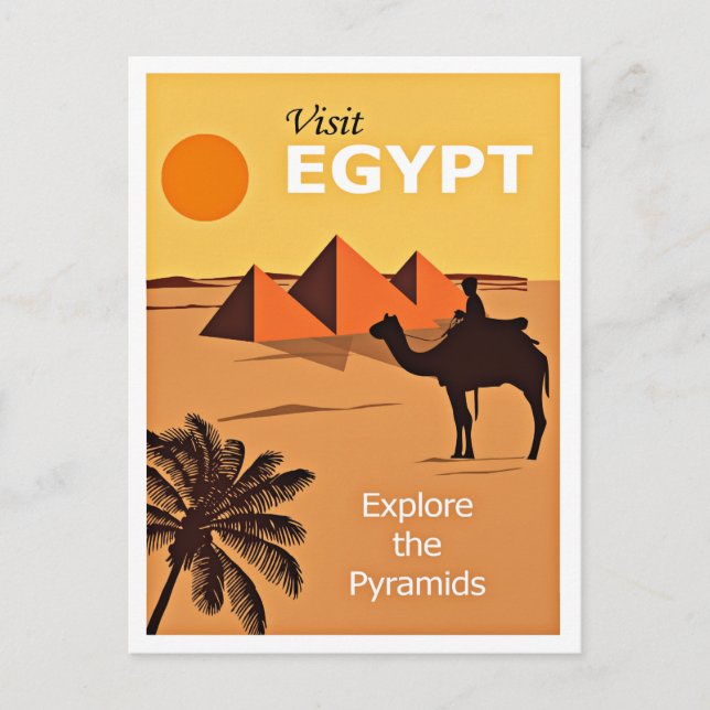 Besuchen Sie Ägypten, das Vintage-Reiseplakat, Postkarte (Vorderseite)