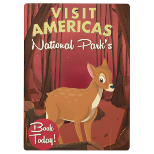 Besuchen Sie Amerikas Nationalparks Vintage Plakat Klemmbrett