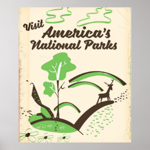 Besuchen Sie Amerikas Nationalparks Vintage-Plakat Poster