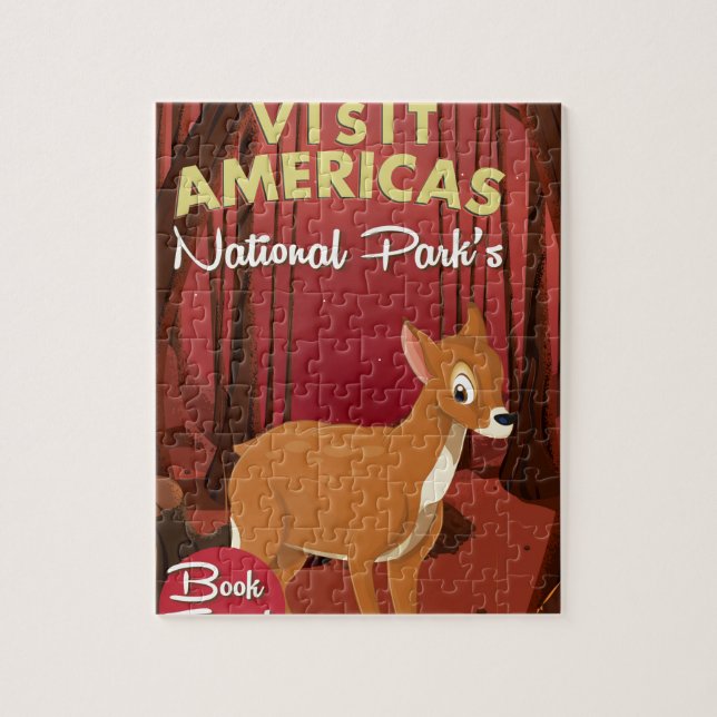 Besuchen Sie Amerikas Nationalparks Vintage Plakat Puzzle (Vertikal)