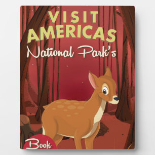 Besuchen Sie Amerikas Nationalparks Vintage Poster Fotoplatte