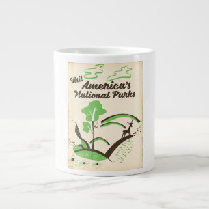 Besuchen Sie Amerikas Nationalparks Vintage Poster Jumbo-Tasse