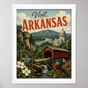 Besuchen Sie Arkansas Travel Vintage Poster