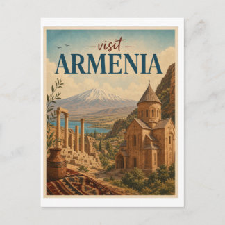 Besuchen Sie Armenia Travel Vintage Postkarte