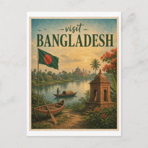 Besuchen Sie Bangladesh Travel Vintage Postkarte