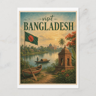 Besuchen Sie Bangladesh Travel Vintage Postkarte