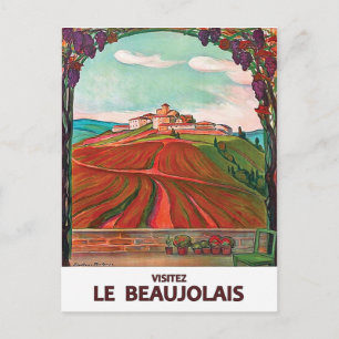 Besuchen Sie Beaujolais, Frankreich. Französische Postkarte