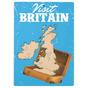 Besuchen Sie Britannien Vintage Reiseplakat Klemmbrett