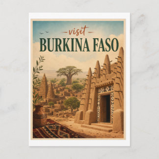 Besuchen Sie Burkina Faso Reise Vintage Postkarte