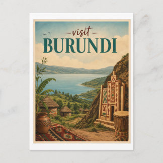 Besuchen Sie Burundi Travel Vintage Postkarte