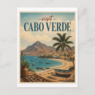 Besuchen Sie Cabo Verde Travel Vintage Postkarte