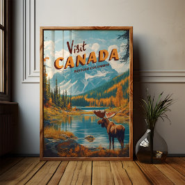 Besuchen Sie Canada Moose Poster - Vintage Travel 
