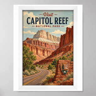Besuchen Sie Capitol Reef National Park Reise Vint Poster