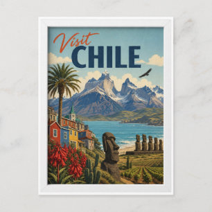 Besuchen Sie Chile Travel Vintage Postkarte