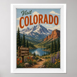 Besuchen Sie Colorado Reise Vintage Poster