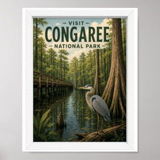 Besuchen Sie Congaree National Park Reise Vintage Poster