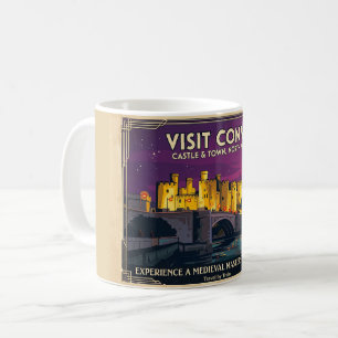 Besuchen Sie Conwy Castle Vintage Style Reiseplaka Kaffeetasse