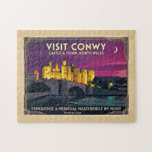 Besuchen Sie Conwy Castle Vintage Style Reiseplaka Puzzle