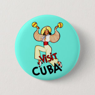 Besuchen Sie Cuba Vintage Reise Button