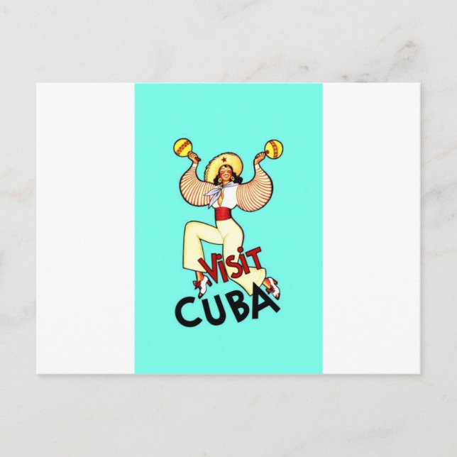 Besuchen Sie Cuba Vintage Reise Postkarte (Vorderseite)