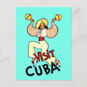 Besuchen Sie Cuba Vintage Reise Postkarte