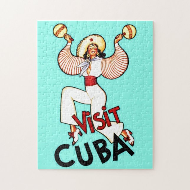 Besuchen Sie Cuba Vintage Reise Puzzle (Vertikal)
