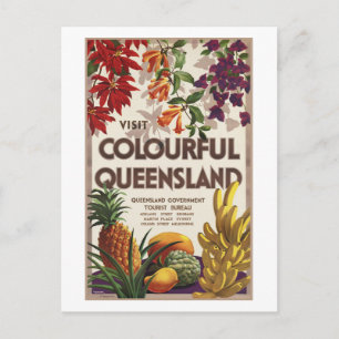 Besuchen Sie das farbenfrohe Queensland Australien Postkarte