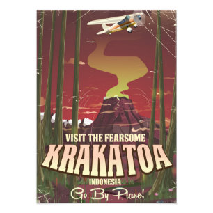 Besuchen Sie das Fearsome Krakatoa Reiseplakat Fotodruck