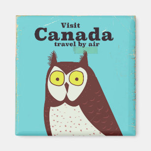 Besuchen Sie das Kanada-Eule-Plakat Magnet