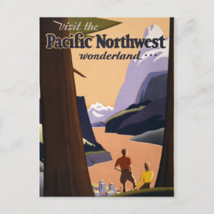 Besuchen Sie das Pacific Northwest Wunderland 1925 Postkarte