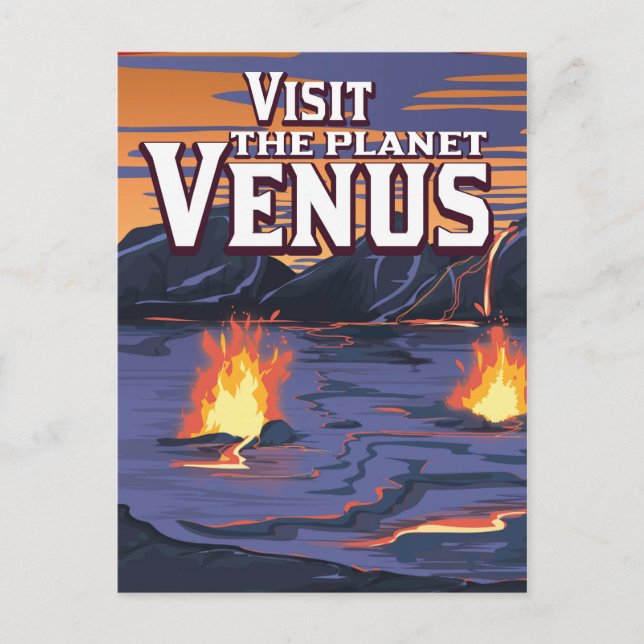 Besuchen Sie das Reiseplakat Planet Venus Postkarte (Vorderseite)