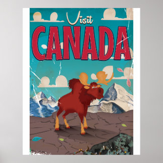 Besuchen Sie das Reiseplakat von Kanada Cartoon Poster