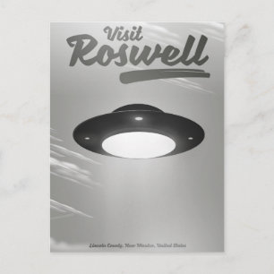 Besuchen Sie das Roswell-UFO-Vintage-Plakat Postkarte