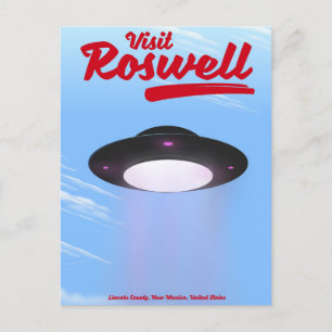 Besuchen Sie das Roswell UFO Vintage Poster Farbe Postkarte