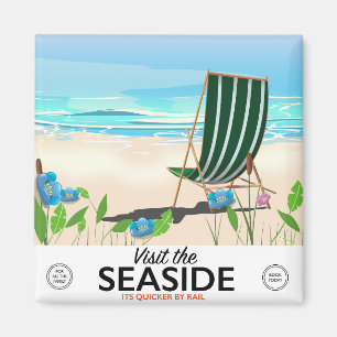 Besuchen Sie das Seaside Vintage Reiseplakat Magnet
