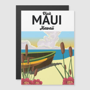 Besuchen Sie das Tourismusposter Maui Hawaii Magnetkarte