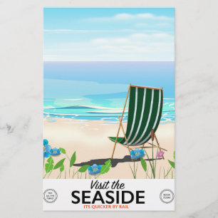 Besuchen Sie das vintage Reiseplakat Seaside Briefpapier