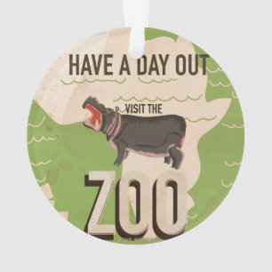 Besuchen Sie das Zoo Vintage Travel Poster. Ornament